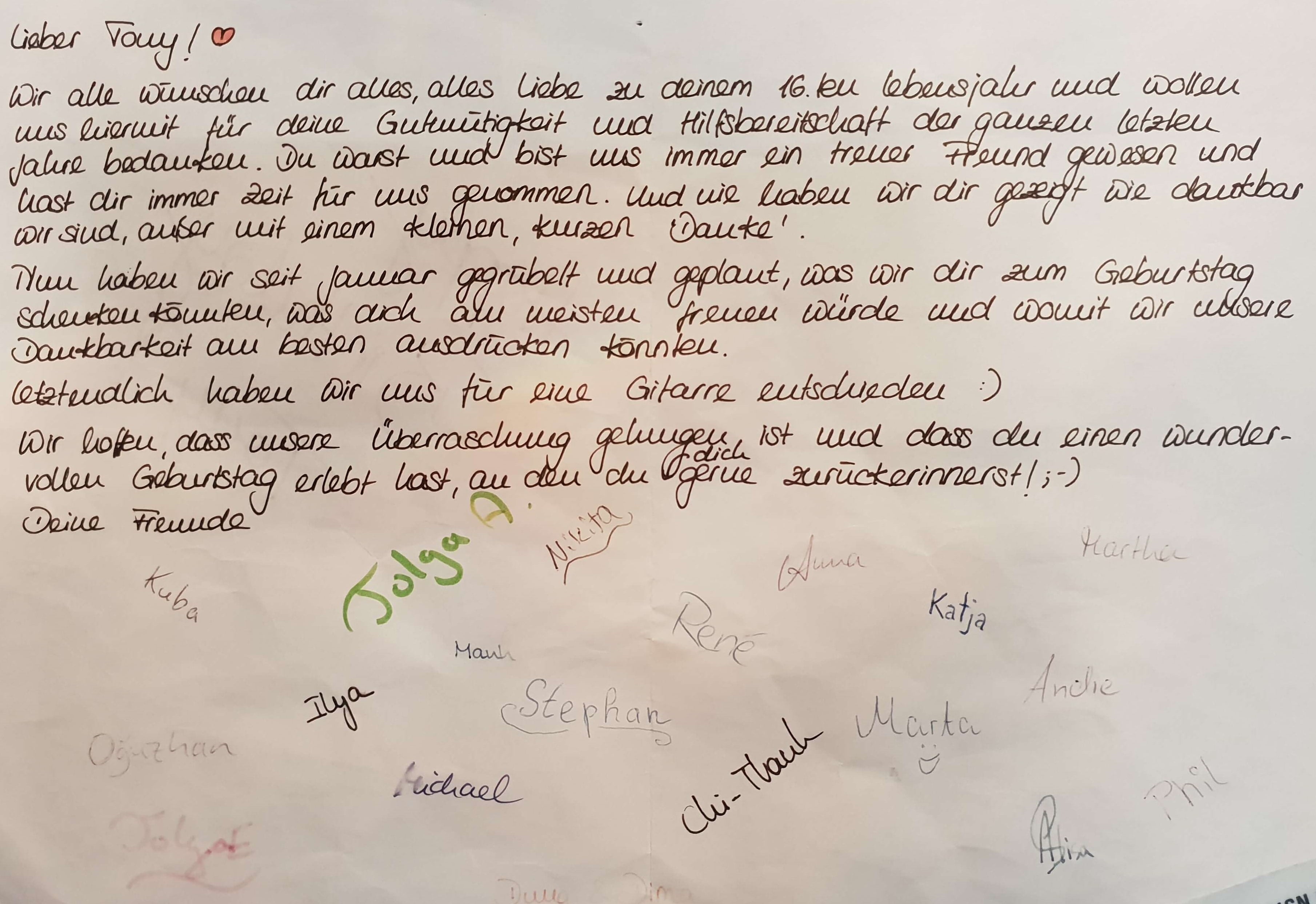 Dankesbrief Nachhilfe